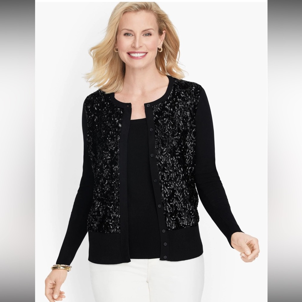 TALBOTS  Elegant Black Women's Cardigan